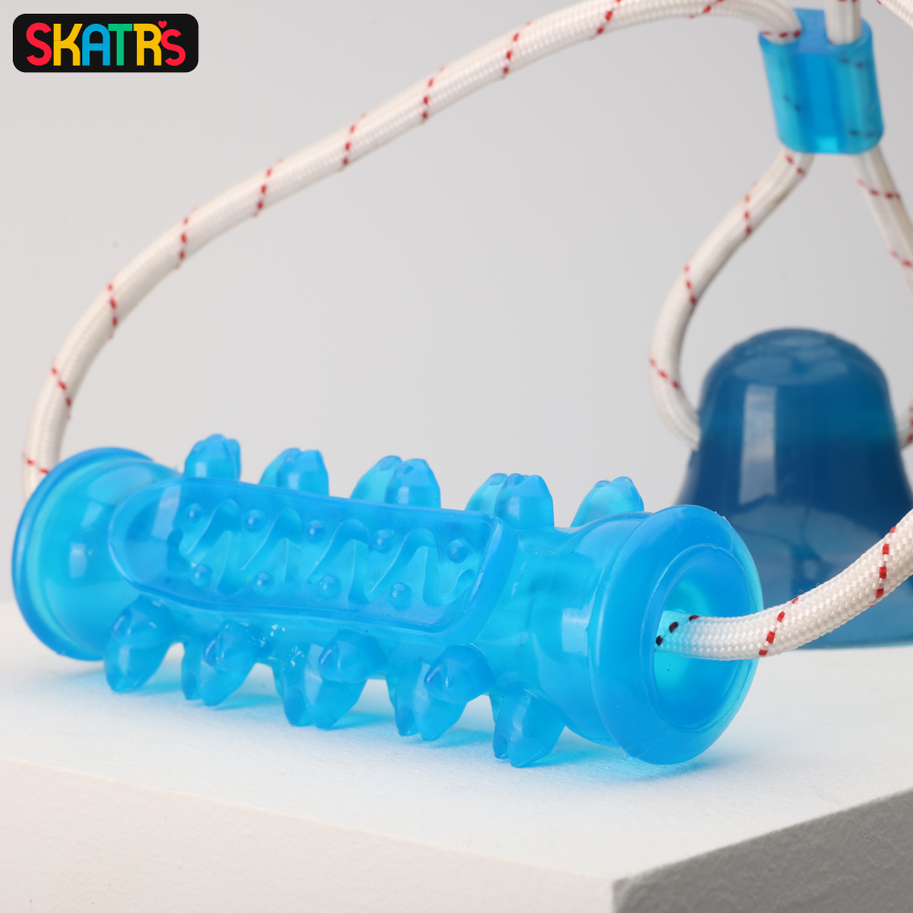 Skatrs Interactive Vacuum Pull and Bite Toy for Dogs (Blue)