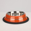 Skatrs Anti Skid Glossy Striped Bowl for Dogs and Cats (Orange) Both-Bowls & Feeders Skatrs S:225mL