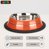 Skatrs Anti Skid Glossy Striped Bowl for Dogs and Cats (Orange) Both-Bowls & Feeders Skatrs