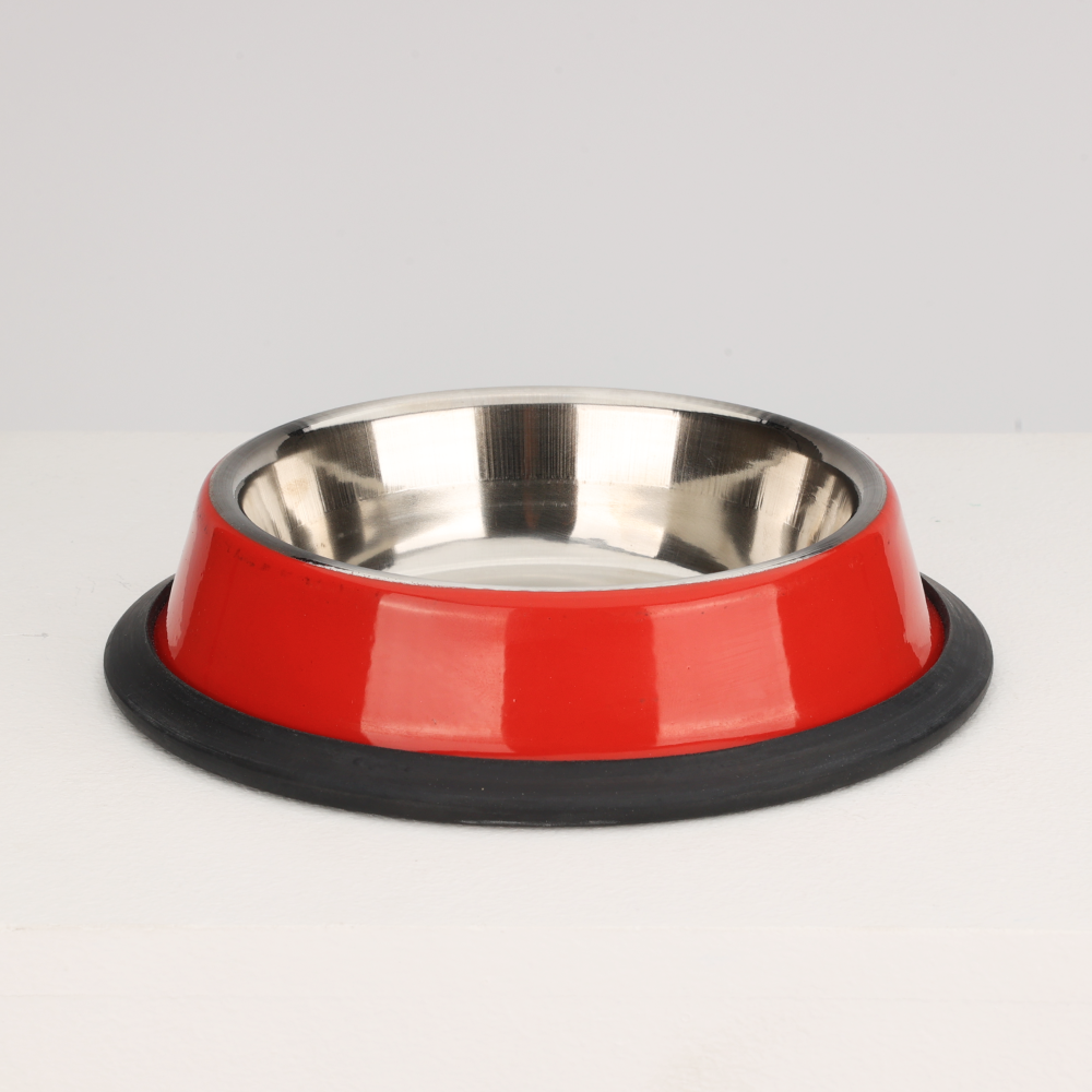 Skatrs Anti Skid Glossy Bowl for Dogs and Cats (Red) (Buy 1 Get 1) Both-Bowls & Feeders Skatrs