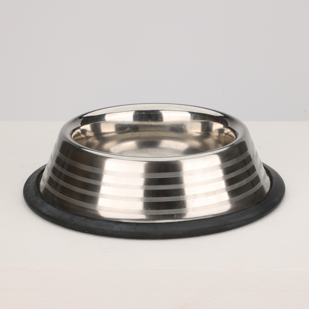 Skatrs Anti Skid Stainless Steel Striped Bowl for Dogs and Cats Rewards Both-Bowls & Feeders Skatrs M:400mL