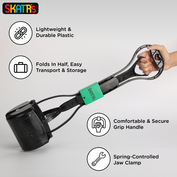 Skatrs Foldable Poop Scooper for Dogs (Green)