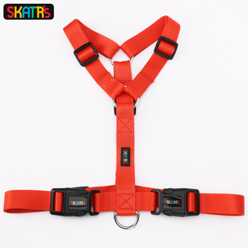 Skatrs Premium H Harness for Dogs (Coral Red)