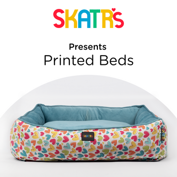 Skatrs Cozy Love Printed Lounge Bed for Dogs and Cats