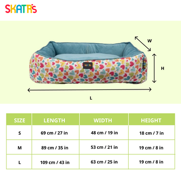 Skatrs Cozy Love Printed Lounge Bed for Dogs and Cats