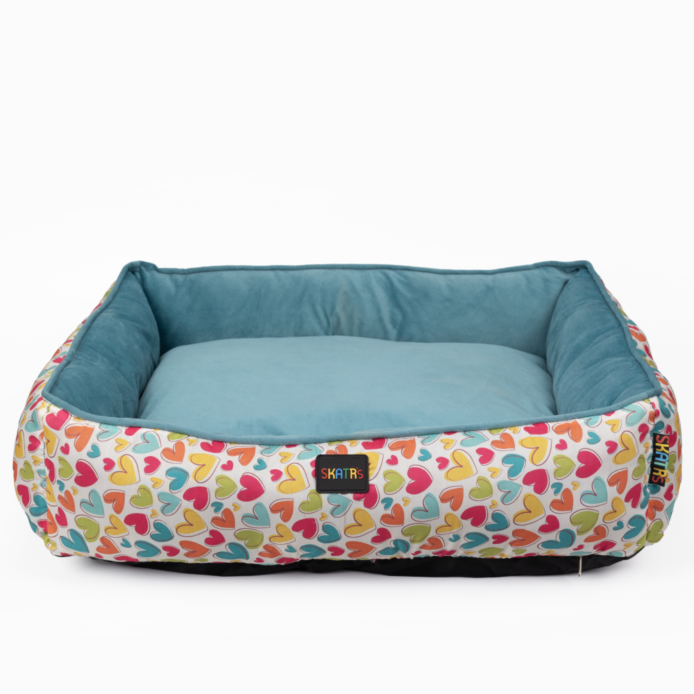 Skatrs Cozy Love Printed Lounge Bed for Dogs and Cats