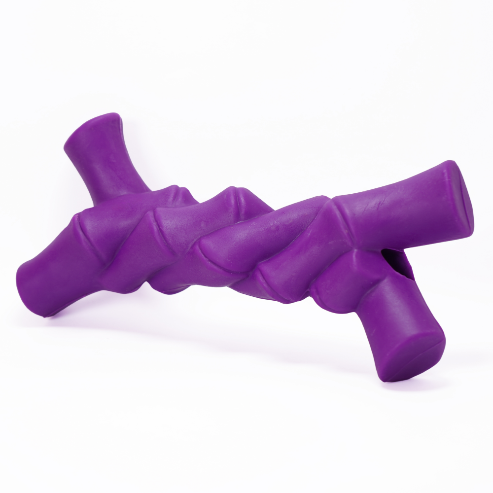 Skatrs Rubber Twisted Bone Toy for Dogs (Purple)