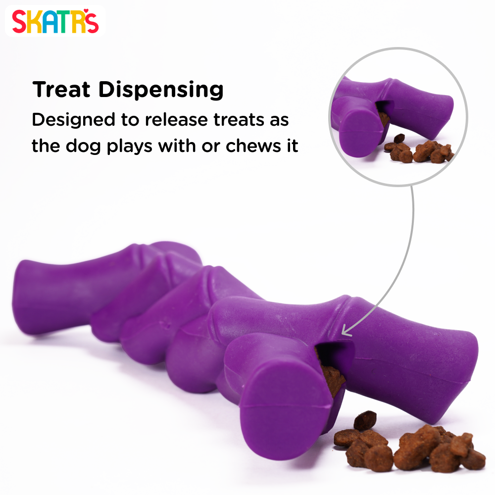 Skatrs Rubber Twisted Bone Toy for Dogs (Purple)