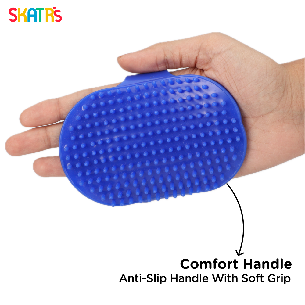 Skatrs Rubber Bristles Massage Hand Brush Comb for Dogs & Cats Both-Grooming Supplies Skatrs