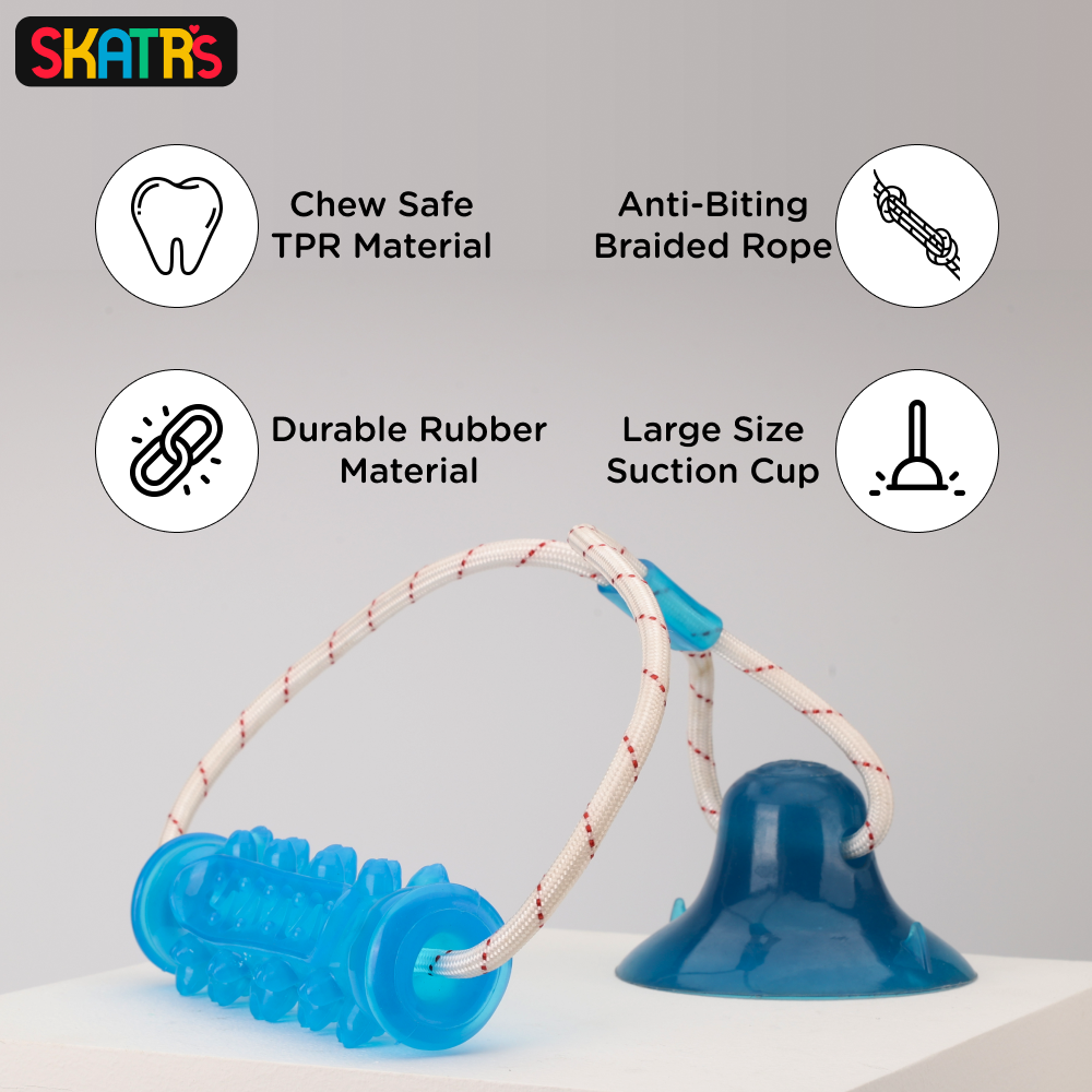 Skatrs Interactive Vacuum Pull and Bite Toy for Dogs (Blue) Dogs-Toys Skatrs