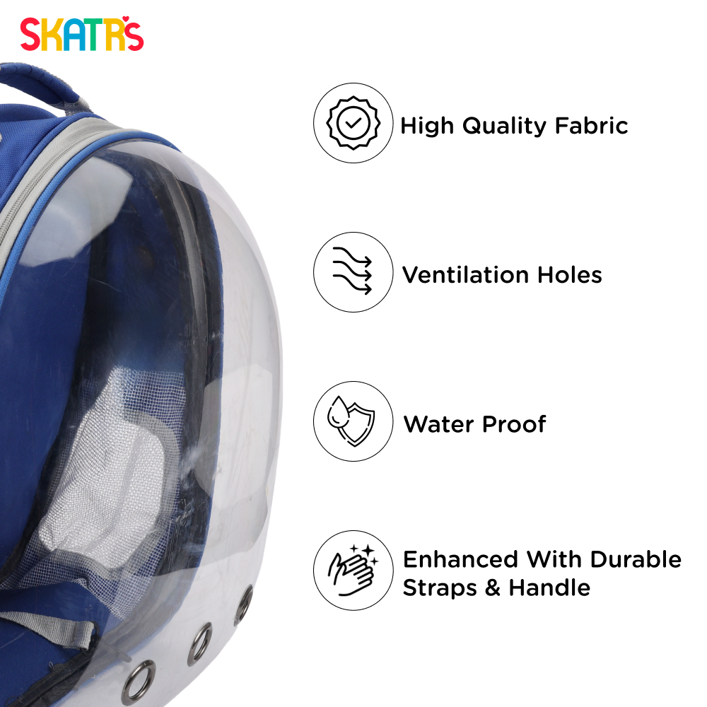 Skatrs Astronaut Space Capsule Carrier Backpack for Cats (Blue) Cats-Bedding, Mats & Travel Supplies Skatrs