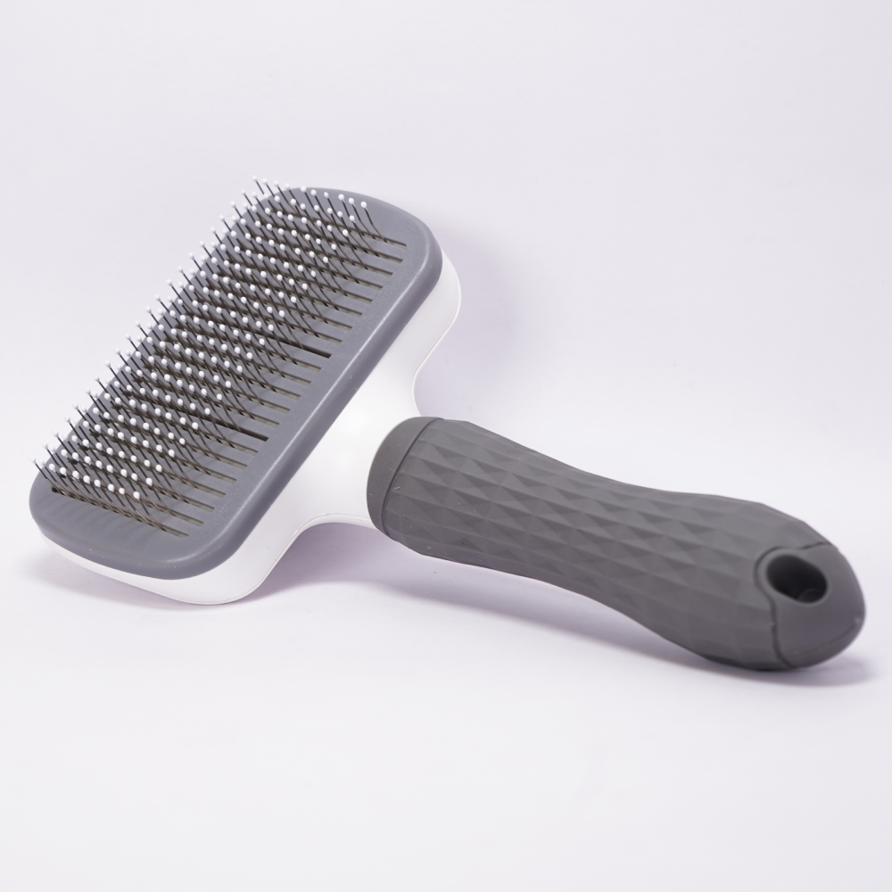 Skatrs Self Clean Slicker with Metal Bristles Brush for Dogs and Cats (Grey) Rewards Both-Grooming Supplies Skatrs Pack of 1