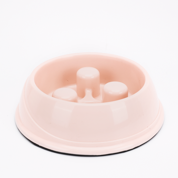 Skatrs Antiskid Slow Feeder Bowl for Dogs and Cats (Pink)