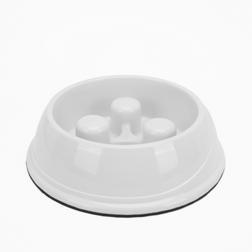 Skatrs Antiskid Slow Feeder Bowl for Dogs and Cats (White)