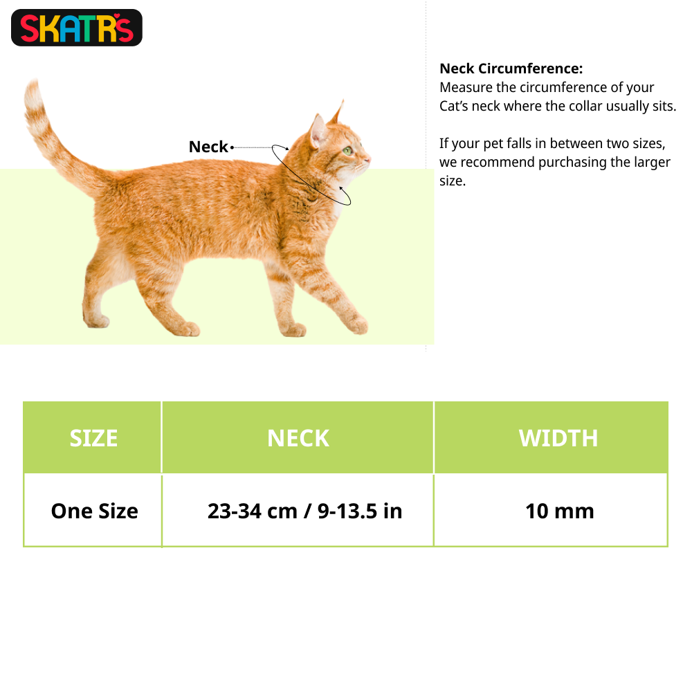 Skatrs Adjustable Collar with Bell for Cats & Kittens (Lime Green) Both-Collar, Leashes, harnesses Skatrs