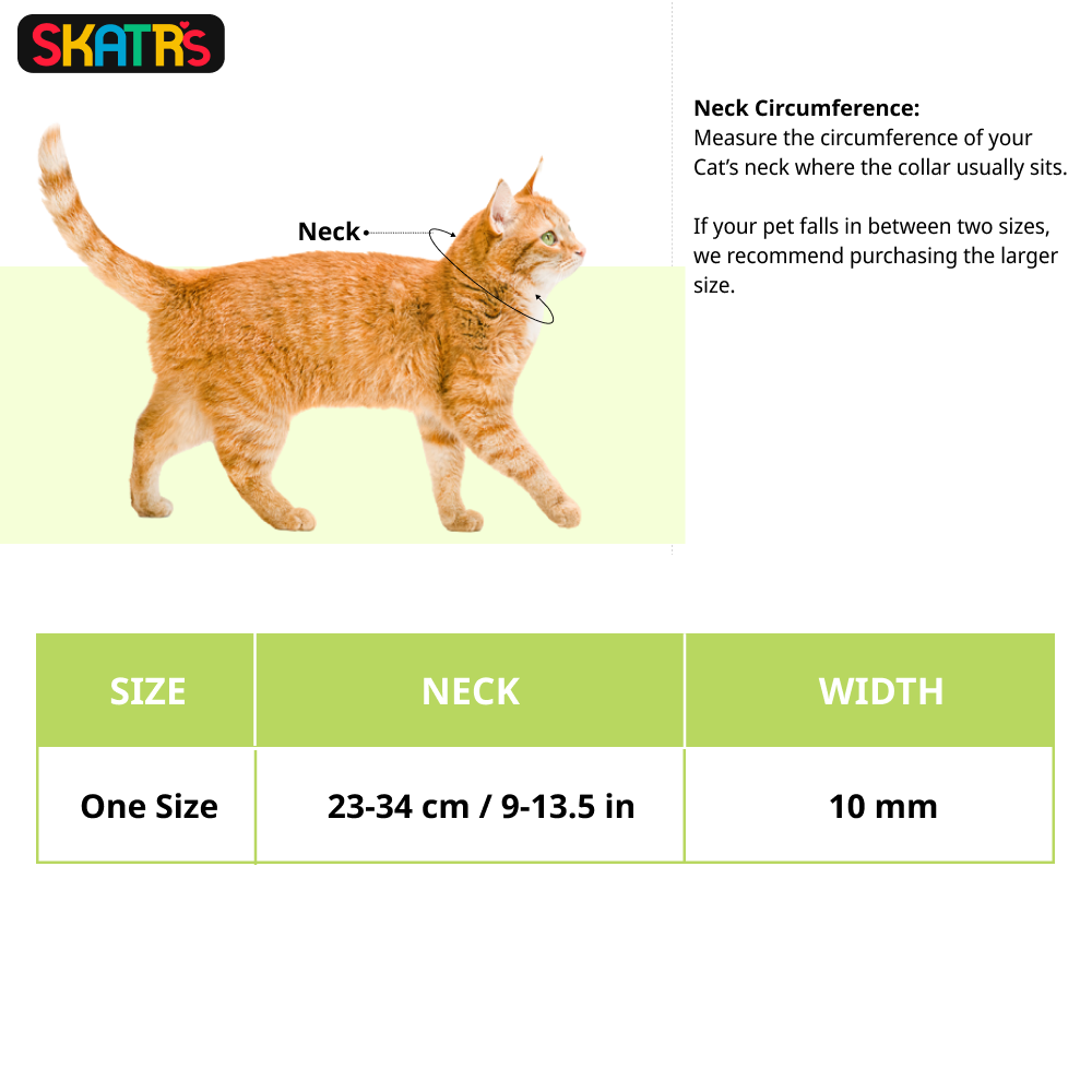 Skatrs Adjustable Collar with Bell for Cats & Kittens (Black)