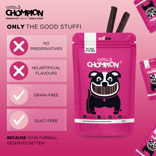 Venttura Chompion Pawsitive Skin and Coat Dog Treats
