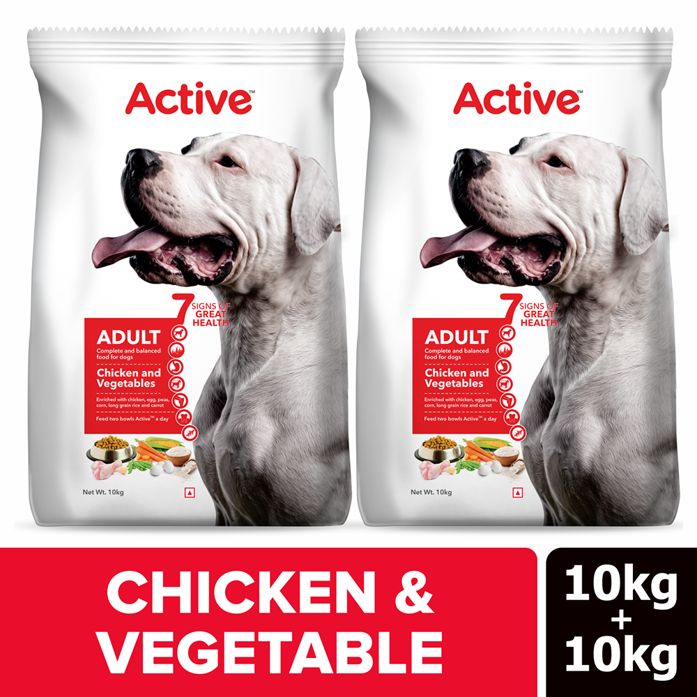 Active Chicken and Vegetables Adult Dog Dry Food Dogs- Dry Food Active 10kg+10kg