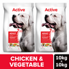 Active Chicken and Vegetables Adult Dog Dry Food Dogs- Dry Food Active 10kg+10kg