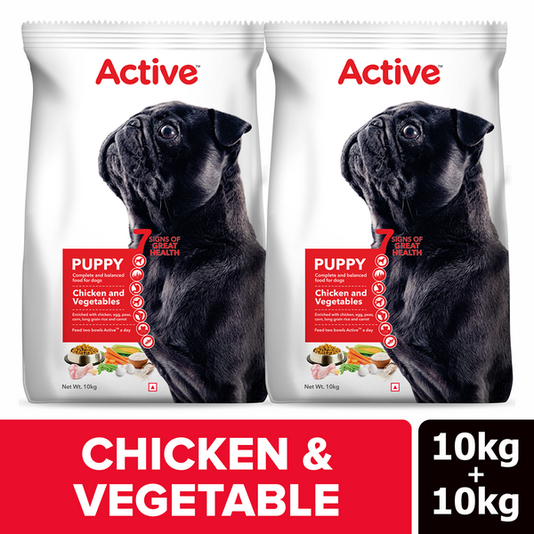 Active Chicken and Vegetables Puppy Dog Dry Food