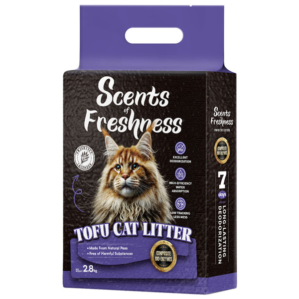 Scents of Freshness Premium Tofu Cat Litter for Cats (Lavender)