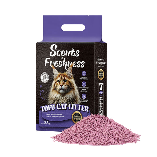 Scents of Freshness Premium Tofu Cat Litter for Cats (Lavender)