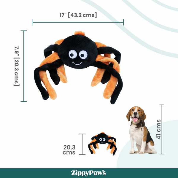 Zippy Paws Halloween Spider Grunterz Plush Toy for Dogs