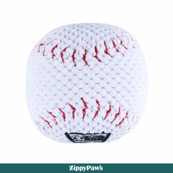 Zippy Paws SportsBallz Baseball Plush Toy for Dogs