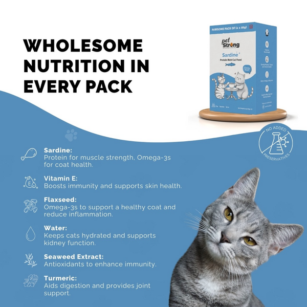 PetStrong Sardine & Mackerel and Seaweed in Gravy Cat Wet Food Combo