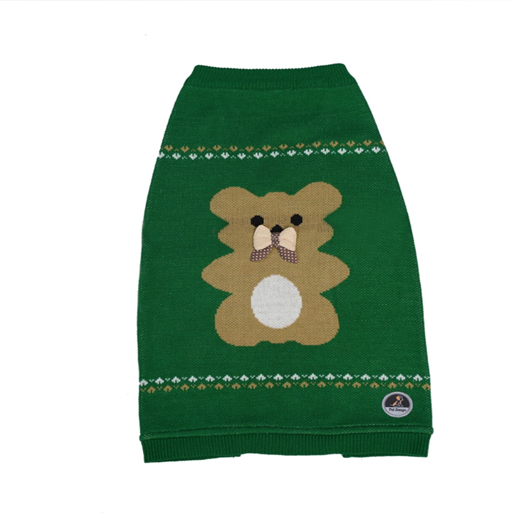 Petsnugs Cute Teddy Bear Design Sweater for Dogs (Green) Dogs-Clothing & Accessories Petsnugs Dropship