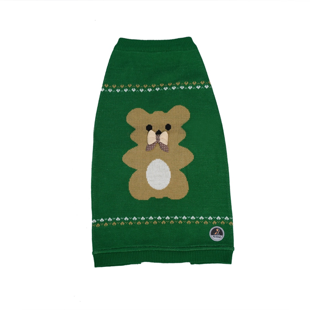 Petsnugs Cute Teddy Bear Design Sweater for Dogs (Green) Dogs-Clothing & Accessories Petsnugs Dropship
