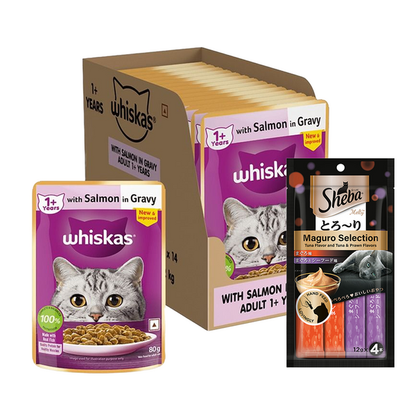 Whiskas Salmon in Gravy Meal Adult Cat Wet Food