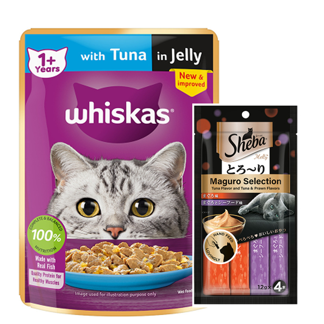 Whiskas Tuna in Jelly Meal Adult Cat Wet Food Cats-Wet Food Whiskas 112x80g+48g(Treat Free)