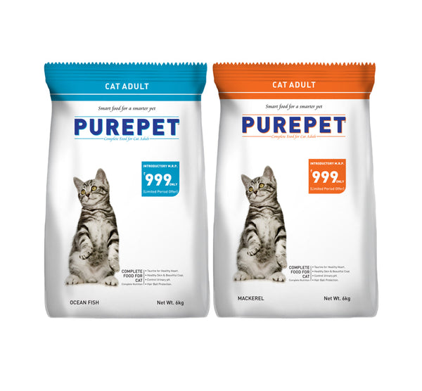 Purepet Mackerel and Ocean Fish Adult Cat Dry Food Combo