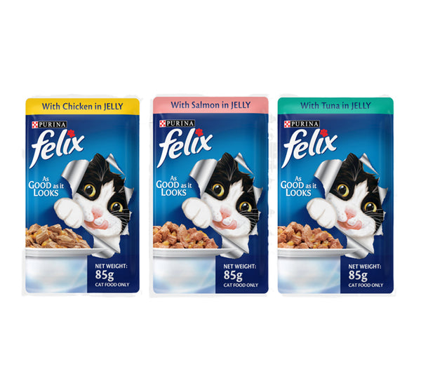 Purina Felix Chicken, Salmon and Tuna with Jelly Adult Cat Wet Food Combo