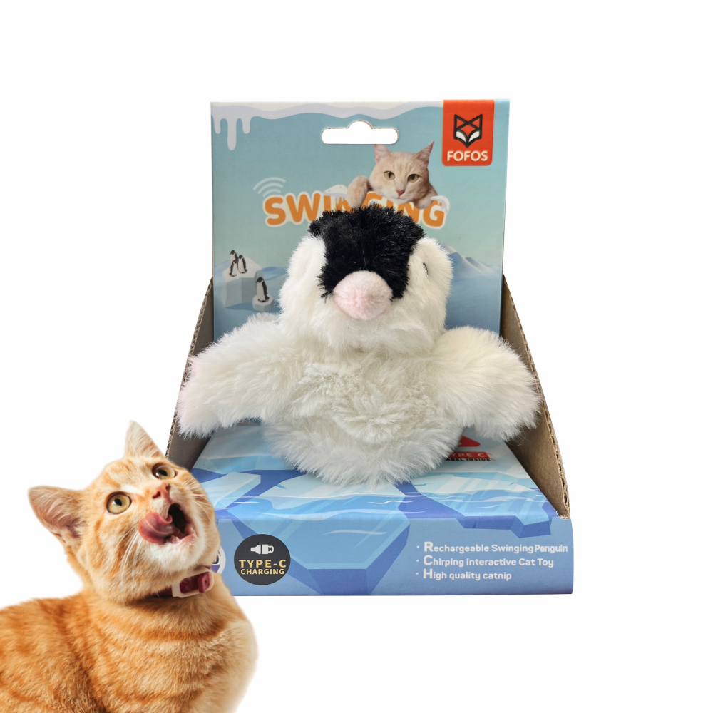 Barkbutler x Fofos Swinging Penguin Interactive Toy for Cats (White/Black) Cats-Toys Barkbutler