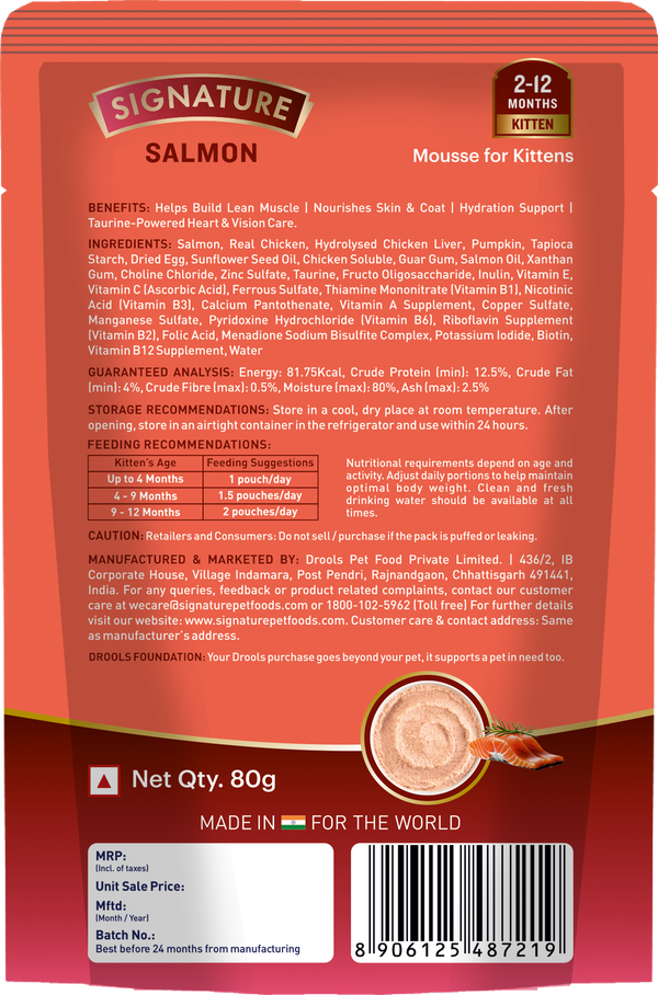 Signature Grain Zero Salmon Mousse Kitten Cat Wet Food