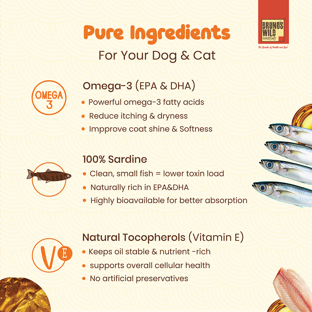 Bruno's Wild Essentials Sardine Oil for Dogs and Cats Both-Health & Wellness Bruno's Wild Essentials
