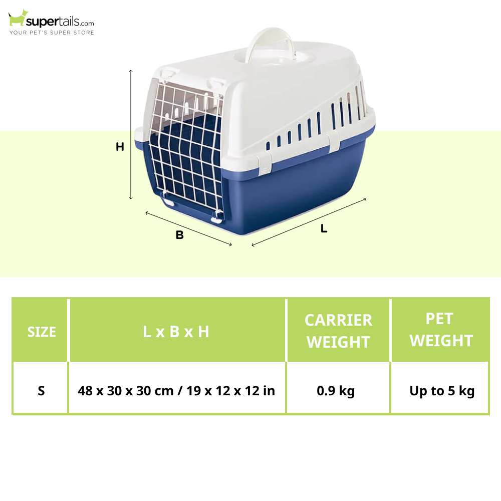 Savic Trotter 1 AKASA Approved Travel Carrier for Dogs and Cats (Dark Grey) Both-Bedding, Mats & Travel Supplies Savic