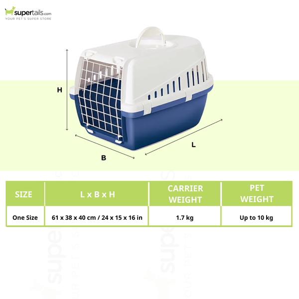 Savic Trotter 3 IATA Approved Travel Carrier for Dogs and Cats (Dark Grey)