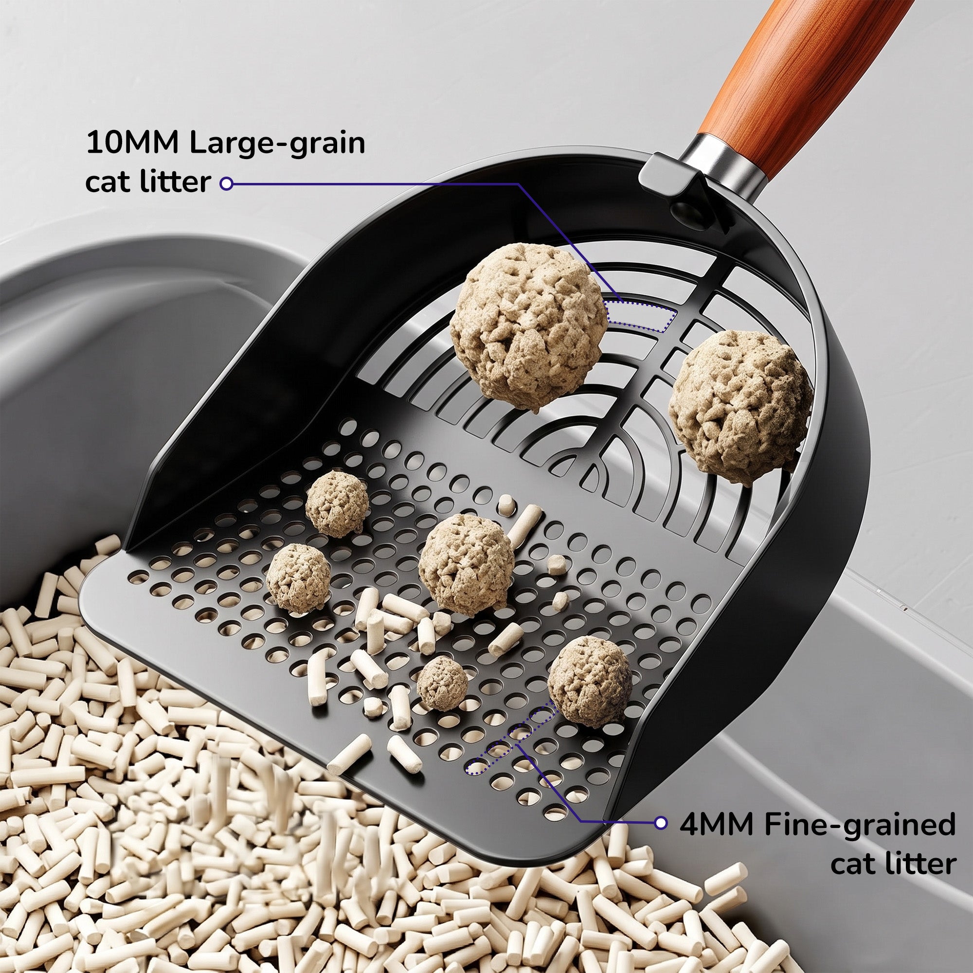 Petverse Stainless Steel Circle Pattern Scooper for Cats Litter Supplies Petverse Dropship