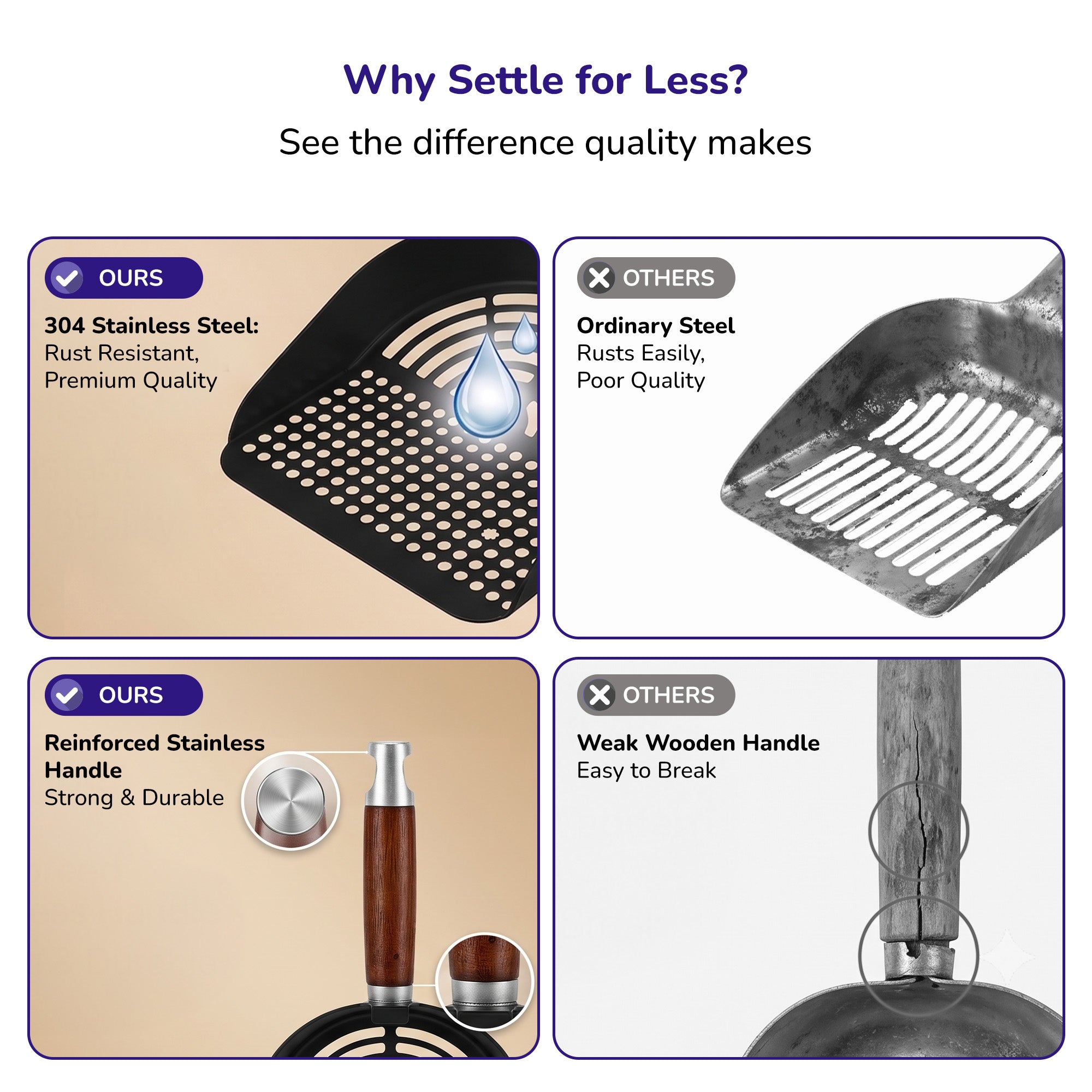 Petverse Stainless Steel Circle Pattern Scooper for Cats Litter Supplies Petverse Dropship
