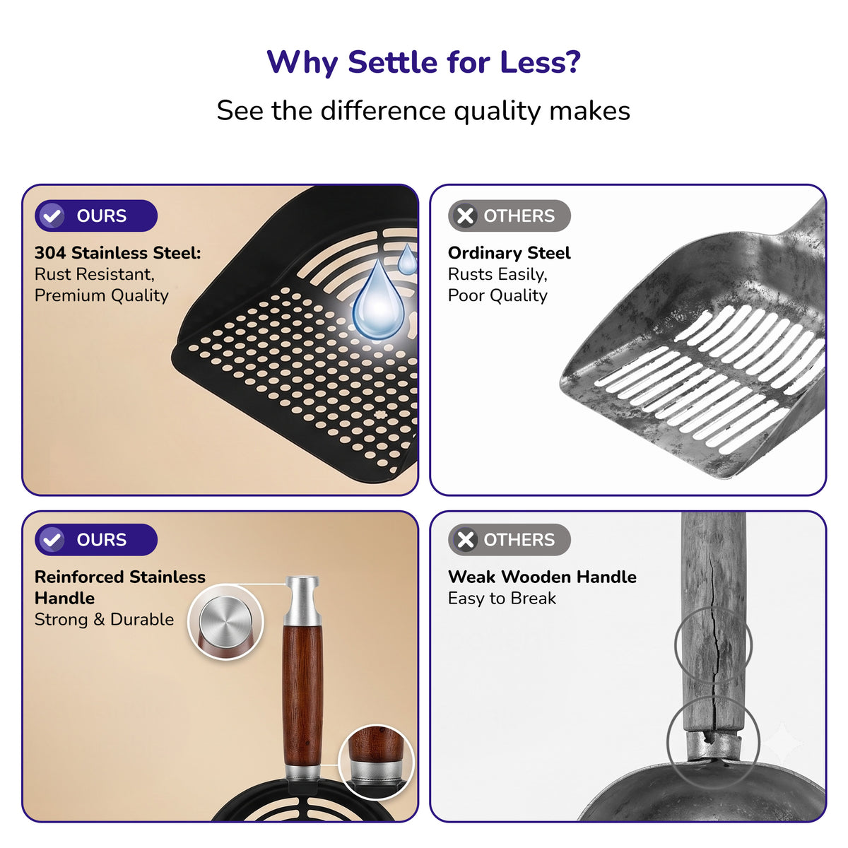Petverse Stainless Steel Circle Pattern Scooper for Cats Litter Supplies Petverse Dropship