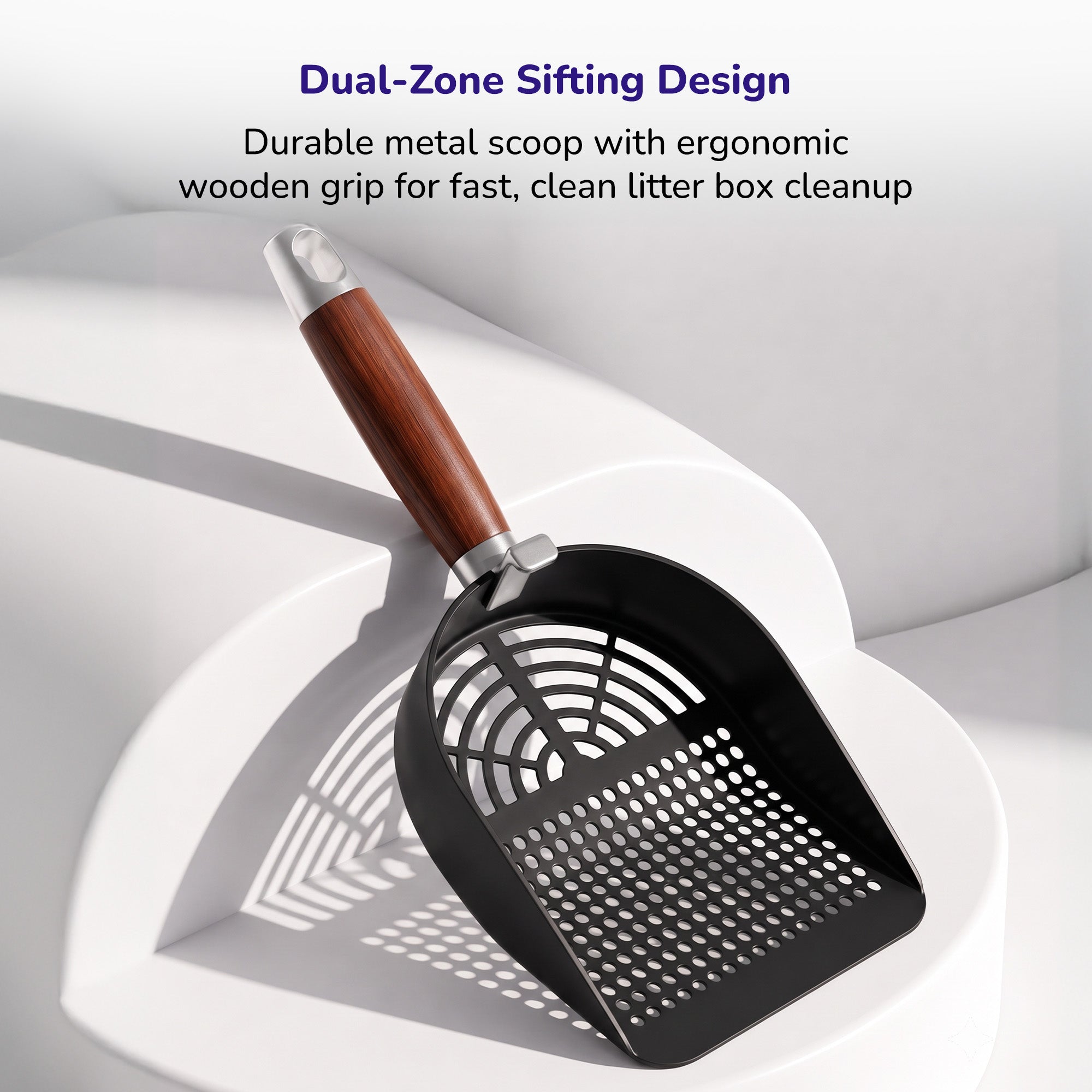 Petverse Stainless Steel Circle Pattern Scooper for Cats Litter Supplies Petverse Dropship