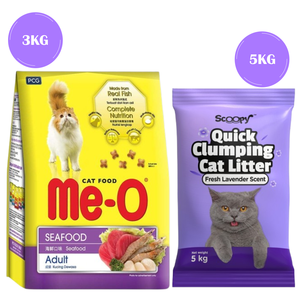 Me O Seafood Adult Cat Dry Food Cats- Dry food Me O 3kg+5kg Scoopy Litter
