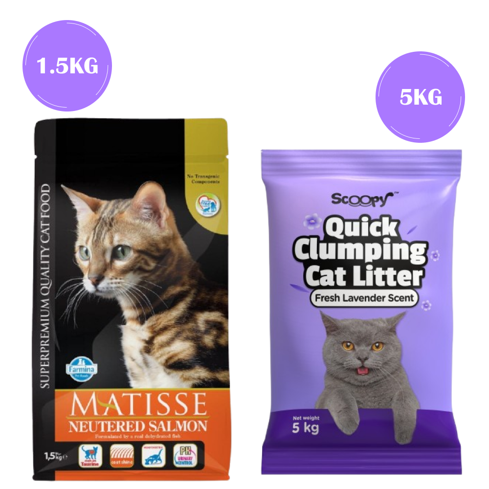 Farmina Matisse Neutered Salmon Cat Dry Food Cats- Dry food Matisse 1.5kg+5kg Scoopy Litter