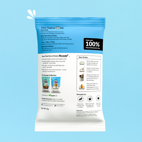 Scoopy Cat Litter | Lavender Scented | Quick Clumping | 100% Natural Bentonite White Sand (Buy 1 Get 1)