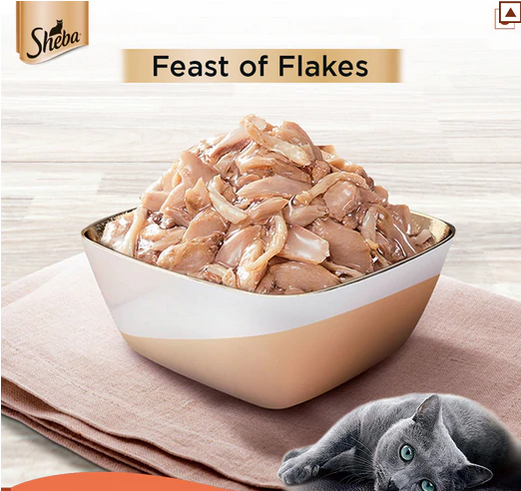 Sheba Fish with Dry Bonito Flake, Skipjack & Salmon Fish and Fish with Sasami Cat Wet Food Combo