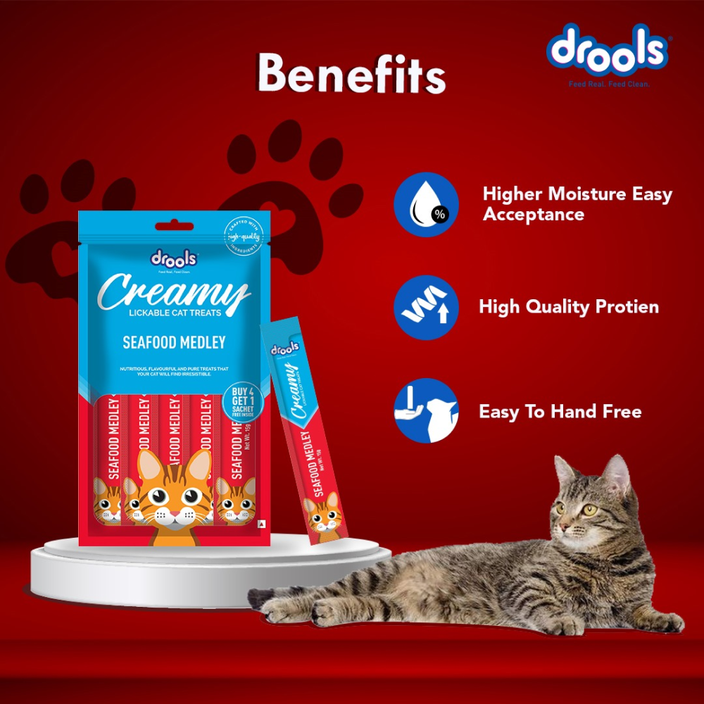 Drools Seafood Medley and Real Chicken Creamy Cat Treats Combo Cats-Treats & Others Drools