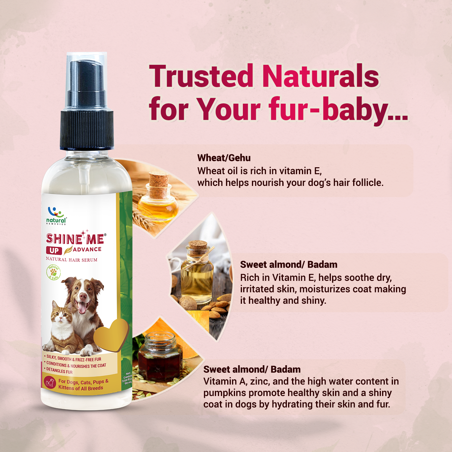 Natural Remedies Shine Me Up Advanced Hair Serum for Dogs and Cats Both-Grooming Supplies Natural Remedies